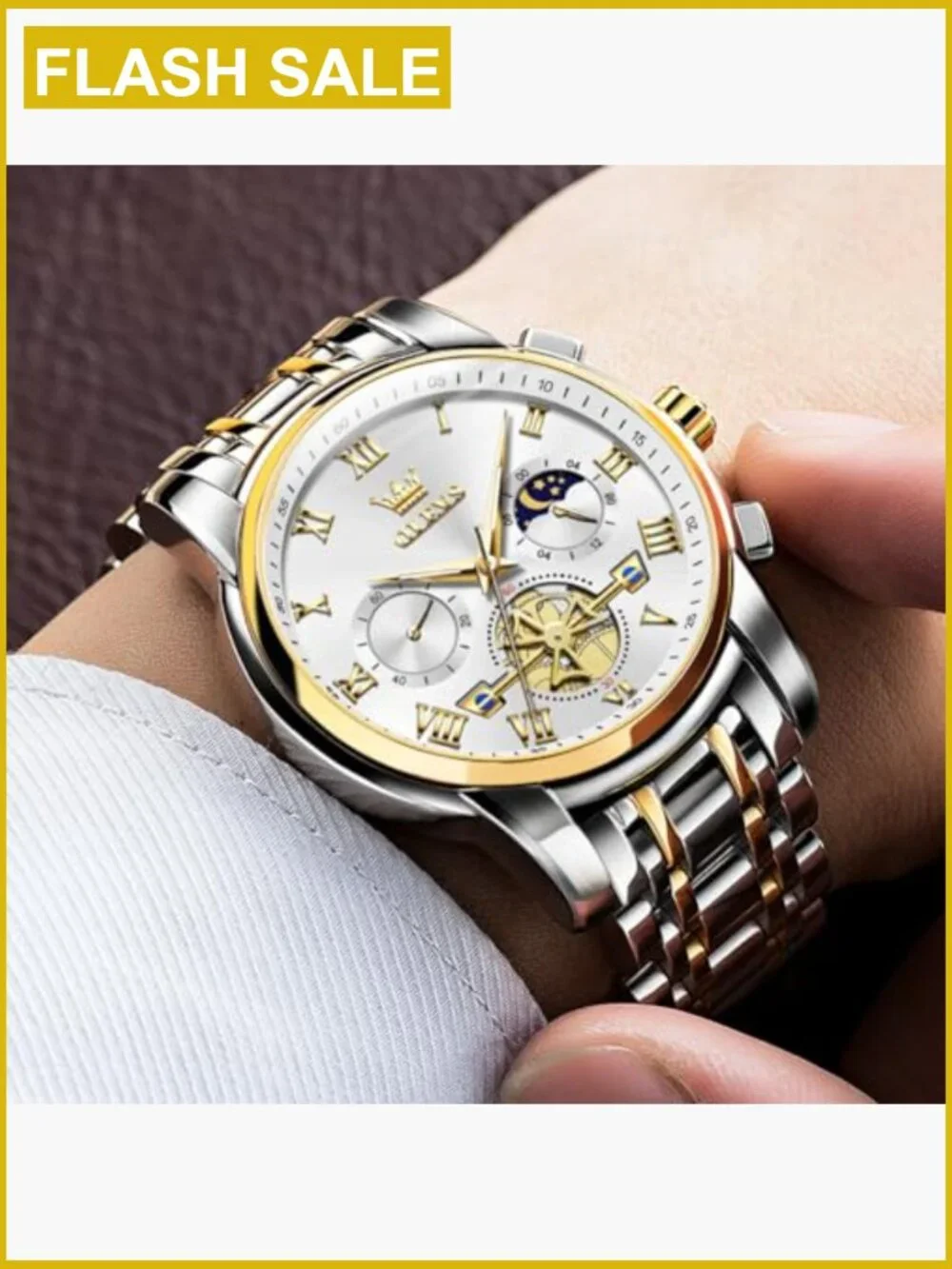 Luxury Stainless Steel Chronograph Men's Wristwatch Quartz